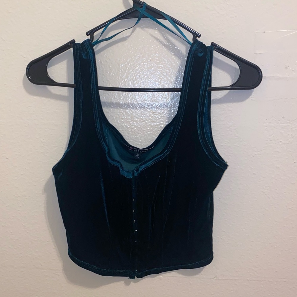 Dark green velvet corset